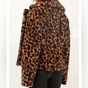 Fur Cheetah Leopard Jacket Size 2